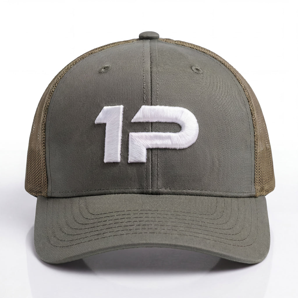 1Permenta Khaki/ White Signature Logo Cap