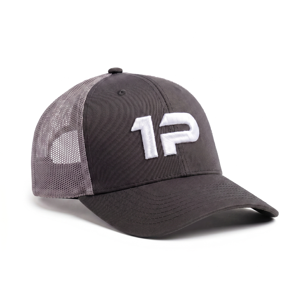 1Permenta Grey/ Black Signature Logo Cap
